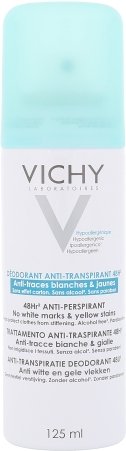 Vichy Deodorant No White Marks & Yellow Stains 125ml - 48h Antiperspirant  unisex Alcohol Free, Deo Spray - QUUM.eu