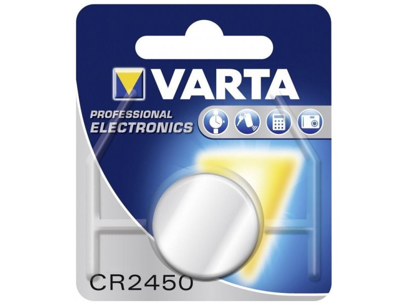 Varta CR2450, coin cell battery, lithium, 3V (6450-101-401) 06450101401 