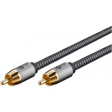 Goobay RCA audiokabel 2m stofbeklædt Grå