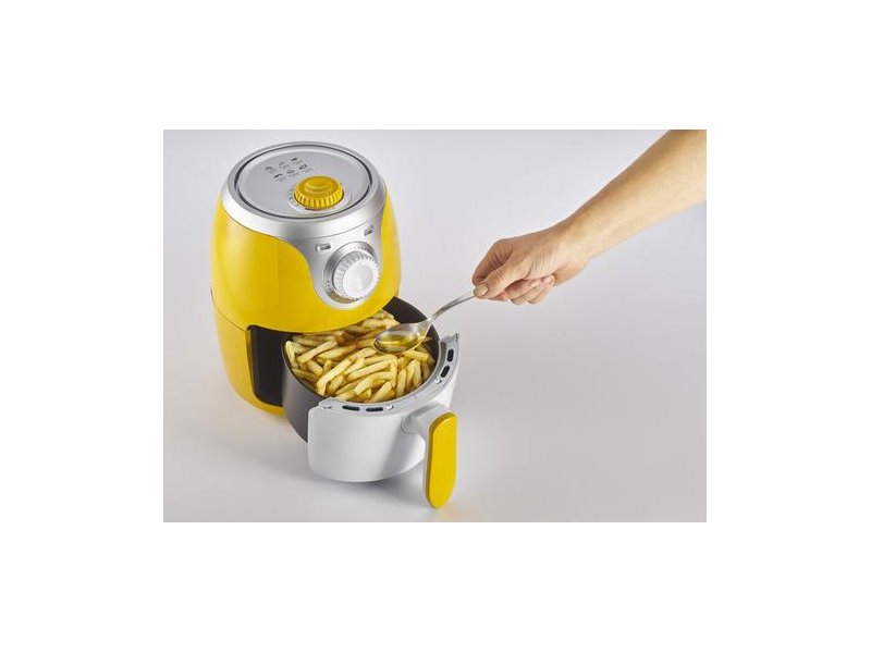 Ariete Airy fryer mini Single 2 L Stand-alone 1000 W Hot air fryer silver,  White, Yellow 4615 