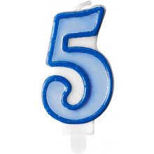 PartyDeco Birthday candle, number 5, blue, 7...