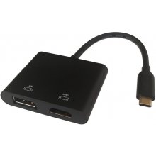 Deltaco USB-C MST Hub 2x 4K/60Hz, HDMI + DP...