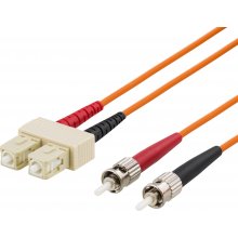 DELTACO OM1 fiber cable, SC - ST, duplex...