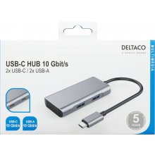 DELTACO USB 3.1 Gen 2 hubb, 2xUSB-C...