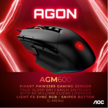 Hiir AOC AGON AGM600 mouse Right-hand USB...