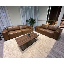 Home4you Sofa BURTON 2-seater, brown leather