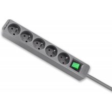 Qoltec Power strip 5 sockets, 1.8m, Grey