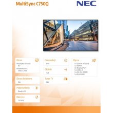 NEC C750Q 75IN LED LFD 3840 X 2160 1200:1...