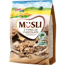 BONAVITA müsli krõbe 3-šokolaadiga 375 g