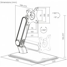 Maclean touch screen stand, max 8kg MC-989