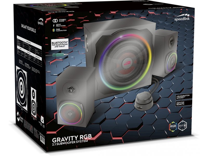 Speedlink speakers Gravity RGB 2.1, black (SL-830105-BK)