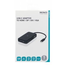 DELTACO USB-C HDMI / DP / DVI / VGA...