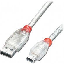 LINDY USB 2.0 Kabel Typ A/mini-B transparent...