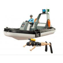 BRUDER bworld police inflatable boat, model...