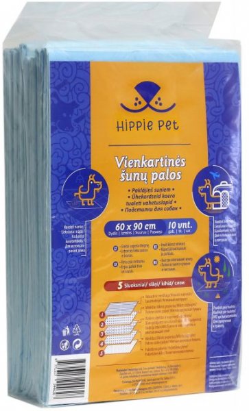 HIPPIE PET Absorbent Pet pad 60 90 cm 10 pcs HEN24462 Pets24.ee