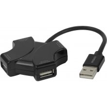 DELTACO USB-A концентратор,  480 Мбит/с, 4x...