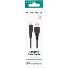 Vivanco cable USB - Lightning 1.5m, black...